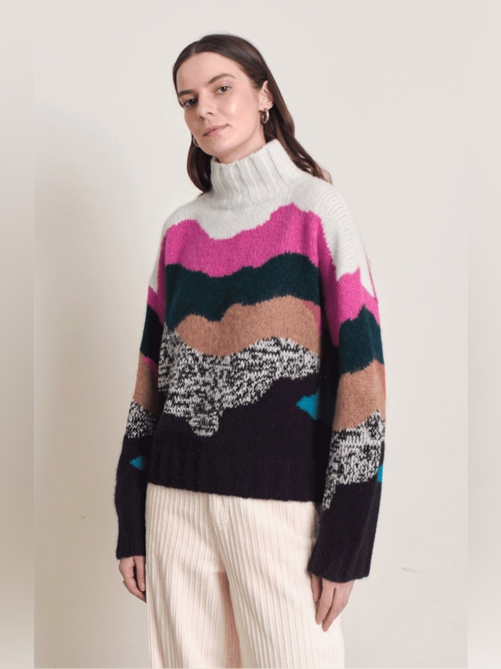 Eleven Six Corinne Sweater Mockneck Baby Alpaca Merino Wool Blend XS/S